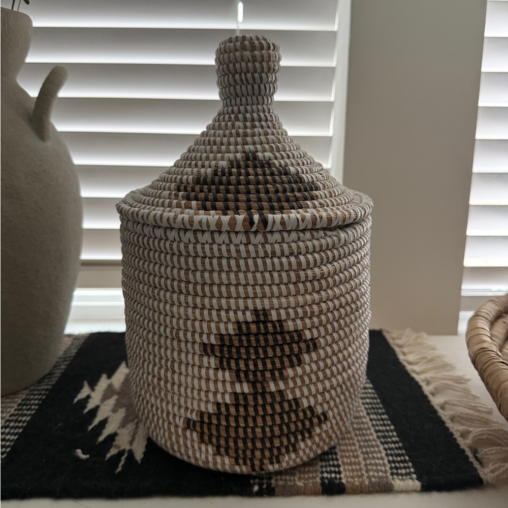 Woven Basket with Lid